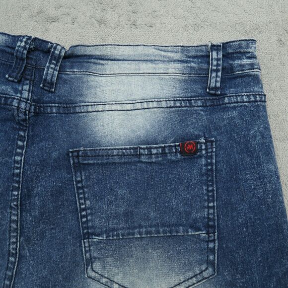 Mecca Moto Jeans Men's 40X32 Blue Stretch Fit Denim Zip Fly Acid Wash New NWT - Picture 6 of 13